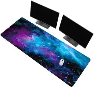 Mydours 63 x 24 inches Gaming Mouse Pad, Extra Large XXL Full Desk Pad, Smooth Fabric & Non-Slip Rubber Mouse Mat, Extended Desk Mat for Gaming, Office and Working (Universe)