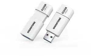 GIGASTONE 512GB Flash Drive (2 Pack) Z60 USB 3.2 Gen 1, 120MB/s Ultra Fast, Retractable Capless Slider Design, Data Storage, Backup for PC/Mac/TV/Car Audio, USB 2.0/3.0/3.1 Compatible