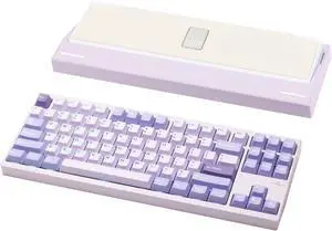 WOBKEY Crush 80 Beta CNC Aluminum Quick-Disassembly Ball-Catch Mount Triple-Mode Connectivity Gaming Mechanical Keyboard with HMX Frost Jade Switch and BSUN Arctic Switch (Pro Purple)