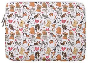 Laptop Sleeve 15" for Women and Men MacBook Pro 15" Case, Colorful Dog Lovers & Hearts Pattern Computer 15 Inch HP Carrying Cover/Asus/Dell/HP Laptop