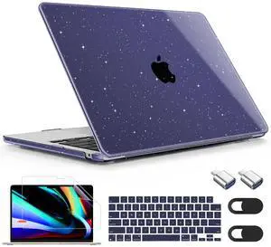 Mektron Glitter Case for 2025 M4 MacBook Air 13.6 Inch A3240, Plastic Hard Shell Cases for 2022/2024 MacBook Air 13.6" A2681/A3113 Apple M2/M3 with Liquid Retina Display Fits Touch ID, Starry Blue