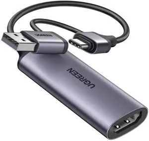 UGREEN Full HD 1080P 60FPS Capture Card HDMI to USB A/Type C 4K Video Capture Card for Streaming, Recording, Gaming, Compatible with Switch 2, PS4, PS5, Xbox, Work with PC/Windows/Mac OS