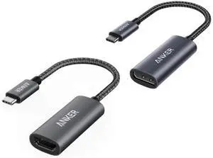 Anker USB C to DisplayPort Adapter for Home Office (4K@60Hz), PowerExpand+ Aluminum Portable USB C Adapter&Anker USB C to HDMI Adapter