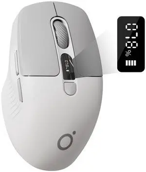 SEUNKWANG EWEADN Q1 Wireless Mouse, Bluetooth & 2.4G Silent Mouse Quiet Click with 3 DPI Levels, Battery & DPI Smart Display, 6 Button Small Portable Cordless Mice for Laptop/PC/Mac-Grey