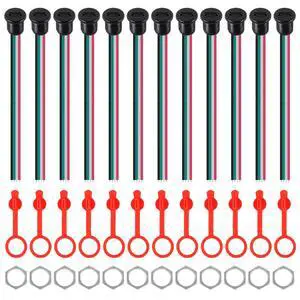ACEIRMC 12pcs Type-C Female Chassis Waterproof 2P Wire Type USB C Pigtail Cable Extension Power Cable USB-C Plug to 2 Pin Bare Wire Open End Connector (Circular 4 Pin)
