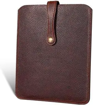 Thryxop Genuine Leather Tablet Sleeve for iPad Pro 11/Air 10.9/Magic Keyboard & Galaxy Tab S9/S9 FE | Slim Protective Case with Microfiber Lining (Fits Devices up to 11") - Dark Brown