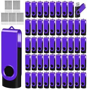 EASTBULL 2GB USB Flash Drive 50 Pack with Lanyards - USB 2.0 Jump Drive for Storage and Backup - Purple 50PCS