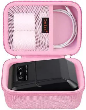 Canboc Carrying Case Compatible with SUPVAN T50M Pro Bluetooth Label Maker, Portable Mini Thermal Inkless Labeler Storage Bag fit Printer Labels, Cable, Pink (Case Only)
