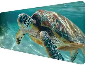 Sea Turtle Gaming Mouse Pad Cute Animal Ocean Beach XL Mouse Pad Large Mousepad Extended Laptop Keyboard Mat Gaming Desk Pad Mouse Mat 31.5"x11.8" Office Computer Keyboard Laptop Home