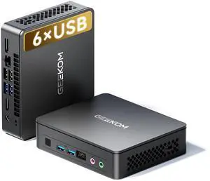GEEKOM Air12 Lite Mini PC (3-Year Quality Support),with 12th Gen Intel N150 (Upgraded N100),8GB RAM 256GB NVMe PCIe M.2 SSD,6 USB Ports 9-Pin Mini Desktop Computer for Home/Business/Office