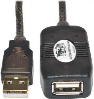 Tripp Lite USB 2.0 Hi-Speed Active Extension Repeater Cable, USB-A (M/F), 16 Feet / 4.88 Meter Cable, Daisy-Chain up to 80 Feet / 24.38 Meters, 3-Year Warranty (U026-016)