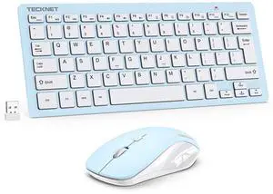 TECKNET Wireless Keyboard and Mouse Combo, Mini Cordless Computer Keyboard and Mouse Set 2.4GHz, Silent Adjustable 1600 DPI, Quiet Click, Lag-Free for Computer, Laptop, PC, Windows, Mac, Chrome OS