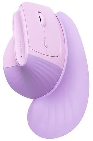 SANWA Wireless Ergonomic Mouse for Large Hands, Silent Click Vertical Mice with Removable Wrist Rest, 1000-4000 DPI, 3-Device (2.4G + 2 Bluetooth 5.4), Compatible with Mac, Windows, Laptop, PC, Purple