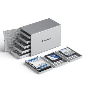Yottamaster 5 Bay RAID Hard Drive Enclosure USB C, Aluminum RAID Enclosure for 3.5 & 2.5 Inch SATA HDD/SSD, Support 90TB(5x18TB) Direct Attached Storage DAS RAID1/5/10/JBOD/CLONE [PS500RC3]