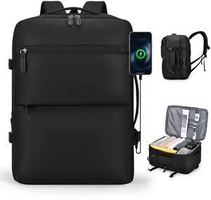 COSCOOA Expandable Carry On Travel Backpack,For Frontier Airlines Personal Item Bag 18x14x8 Underseat Travel Duffel Bag,17 inch Laptop Backpack Flight Approved
