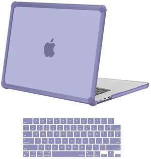 MOSISO Compatible with MacBook Air 15 inch Case 2025 2024 2023 Release M4 A3241 M3 A3114 M2 A2941, Anti-Cracking&Anti-Fingerprint Heavy Duty Hard Shell with TPU Bumper&Keyboard Cover, Lavender Gray