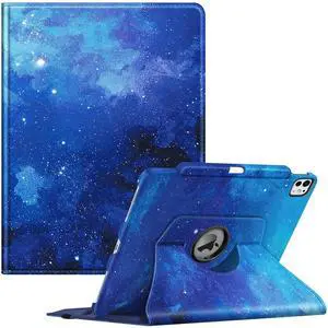 Fintie Rotating Case for iPad Pro 13-inch (M4) 2024 with Pencil Holder - 360 Degree Swiveling Protective Stand Cover with Auto Wake/Sleep, Starry Sky