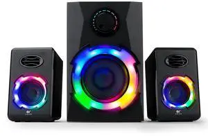 OROW Computer Speakers,40W PC Speakers with Subwoofer,Gaming Speakers with Bass,AC Powered,Support Bluetooth&SD&USB Play, 2.1 Multimedia Speakers System with RGB Light,Great for TV/Projector/PC/Laptop