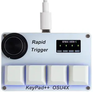mydcjxktxdywd KPXOS OSU4X Hall Effect Keyboard, for OSU, DJMAX, SDVX, for Geometry, for PC/Mobile Rythm Game, HE Magnetic Macro Pad Keypad RGB Dash Rapid Trigger Gaming Gifts for Men