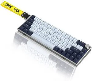 Geniusho KG18 Wired Mechanical Keyboard - Blue, Aluminum Alloy Base, RGB Backlight, Support Key Macro Definition QMK/VIA, hot-swappable Gasket Structure, Metal knob