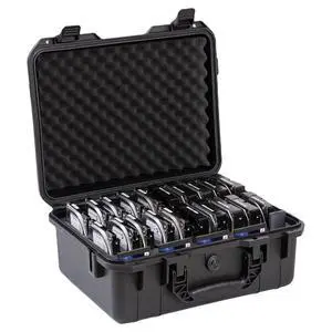 Hard Drive Case 3.5inch 20-Bay Multi-Protection HDD Storage Box Suitcase with Foam External Hard Drive Carrying Case Anti-Static Shock Moisture Proof for HDD/SSD/M.2