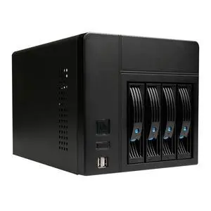 AUDHEID Mini-ITX NAS PC K3 Chassis, 4 Bay DIY Computer Case, Compatible with PSU Flex&MB ITX, 4 x 2.5/3.5" Tray, Network Attached Storage Enclosure with 2 Front USB Ports and 1x12cm Back Chassis Fan