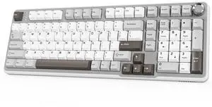 TONTRU Wireless Mechanical Gaming Keyboard, Tri-Mode Connectivity (Bluetooth 5.0/2.4GHz/USB-C), Hot-Swappable, RGB Backlit,101-Key Layout Keyboard with Volume Knob for PC, Laptop, Tablet