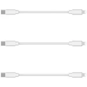 MSTJRY 3 Pack 10 Inch Short lPhone Cord to USB-C, 20W Fast Charging Cable, White