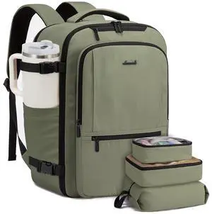 LOVEVOOK Travel Backpack for Women & Men, 40L Large Carry On Backpack Airline Approved, TSA Personal Item Weekender Bag, Water Resistant Laptop Backpacks with 3 Packing Cubes for Travel Essentials