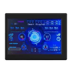 LCD Screen Inside Pc Case 3.5 inch Smart Secondary Screen Pc Temperature Display Computer Temp Monitor Mini Computer USB Display Type C Auxiliary Screen (Black)