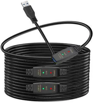 LDKCOK Active USB 3.0 Extension Cable 60ft Male to Female Extender Cord, USB Extension Cable for USB Flash Drive, Card Reader, Hard Drive, Keyboard, PlayStation, Xbox, VR, Printer, Camera, Laptop