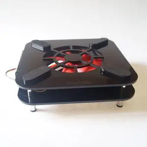 MerainMe Cooling Fan Heat Dissipation Base Mod for Mac Mini Radiator Overclock PCCOOLER Silent Fan Acrylic Double Deck Cooling Pads for Laptop Computers