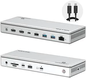 Thunderbolt 4 Dock, WAVLINK Thunderbolt 4 Docking Station with Single 8K@60Hz, Triple 4K@60Hz Monitors, Thunderbolt4 Ports, 160W PD Charger, 2.5G Ethernet, SD/TF,10Gbps USB3.1, for MacBook Pro/Air etc