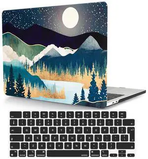 Hard Shell Compatible with MacBook Air 13.6 Inch Model A2681 M2 Chip 2022, Lightweight Plastic Protective Case and Keyboard Cover for Air 13.6" with Liquid Retina Display, Moonlight