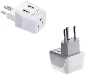 Swiss Travel Adapter Bundle by Ceptics - Type J - Charge Multiple Devices at Once - USA to Switzerland, Liechtenstein, Rwanda - Multipack - for Your Cell Phones, Tablets, iPhone, Camera