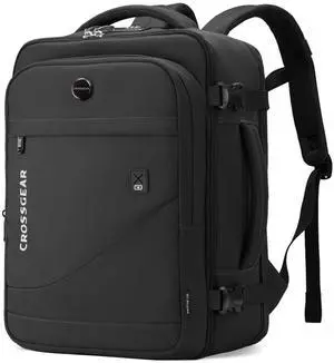 CROSSGEAR Travel Backpack for Spirit Airlines 18x14x8 Inch,TSA Approved Underseat Personal Item Backpack for 15.6" Laptop,1.8lb Lightweight Eco-Friendly Bag with Anti-Theft Lock & RFID Pocket(Black)
