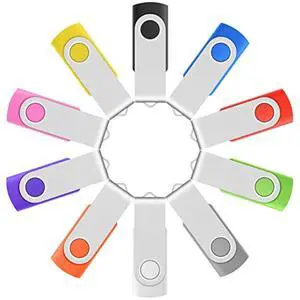 Enfain 10-Pack 2GB USB 2.0 Flash Drives - Colorful Swivel Thumb Drives with Labels for Organization, Perfect for School, Office & Data Storage