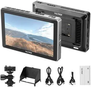 VILTROX DC-L1 7 Inch Camera Field Video Monitor,1280x800 Touchscreen 4K HDMI Input/Output Director Monitor Kit with Sunshade Hood 3D LUT RGB Waveform