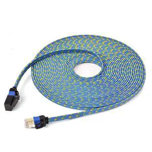 2M/6.6ft, CAT7 Ethernet Cable, Flat Internet Network LAN Patch Cords, LSOH Engineering Grade Network Cable