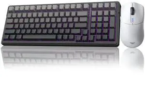 AULA Wireless Keyboard and Mouse Combo, F99 Pro Mechanical Keyboards,Gasket Hot Swappable Custom Keyboard+SC580 Wireless Gaming Mouse White