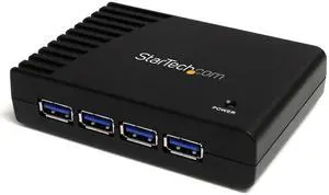 StarTech.com 4-Port USB 3.0 SuperSpeed Hub with Power Adapter 5Gbps - Portable Multiport USB-A Dock IT Pro - USB Port Expansion Hub for PC/Mac - 4 Port Powered USB Hub for PC (ST4300USB3)