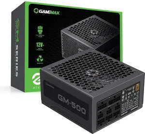 GAMEMAX GM Series ATX Power Supply, Semi-Modular, 80 Plus Bronze, GM-500 Modular, Black