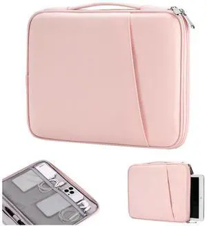 TiMOVO 13 Inch Tablet Sleeve for iPad Air 13" M3 2025, iPad Pro 13"/12.9", Galaxy Tab S9/S10 Plus/S9 FE+/S9 FE Plus 12.4", Remarkable Paper Pro 11.8", Protective Bag with Pockets, Pink