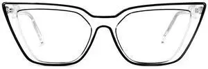 Zeelool Stylish Acetate Oversized Cat Eye Glasses for Women with Non-prescription Clear Lens Yosef WA609979-03 Gray