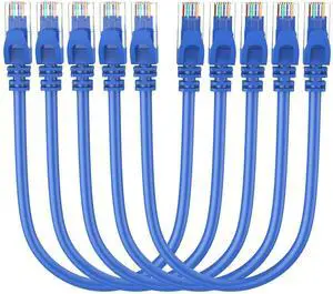 CableCreation Cat 6 Ethernet Cable 5 Pack 1ft, Internet Network Cords Patch LAN Cable, 23 AWG High Speed RJ45 Wire for Router, Modem, Computer, Short Ethernet Cable1 FT, Blue