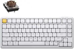JamesDonkey J1 Low-Profile Wireless Mechanical Keyboard - QMK/VIA RGB Backlit, Hot-Swappable Brown Switch, Wireless Triple Mode, Double-Shot PBT Keycaps, 75% Layout Mac/Win/Linux for Gaming - White