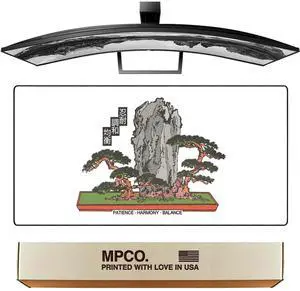 MPCO. OZGMX Large Gaming Desk Pad - 36" x 17" Aeroglyde Fabric Bonsai Desk Mats - Non-Slip, Washable, Smooth Glide for Precision Gaming & Work