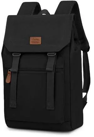 RELITRK Laptop Backpack Women,Work Backpack Woman Canvas,Commuter Black,Bookbag Fits 17 inch Lapop.