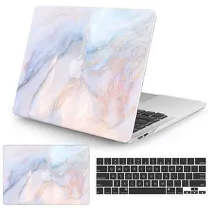 Watbro Compatible with MacBook Pro 13 inch Case 2020 2019 2018 2017 2016 Release M1 A2338/A2289/A2251/A2159/A1989/A1706/A1708 Laptop Hard Shell Case & Keyboard Cover,Colorful Marble