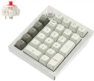 Keychron Q0 Max Wireless Custom Mechanical Numpad, 2.4 GHz/Bluetooth 5.1/Wired QMK Number Pad, RGB Hot-Swappable with Gateron Red Switch for Laptop Mac Windows Linux - White